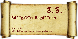 Bögös Bogárka névjegykártya